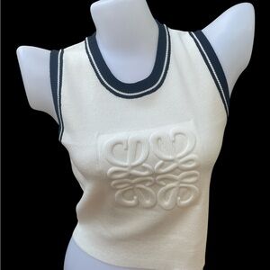 Loewe Cream and Black Sleeveless Top